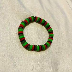 Clay-bead watermelon bracelet